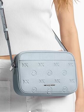Michael Kors Jet Set Travel Large Logo Debossed Camera Crossbody Bag